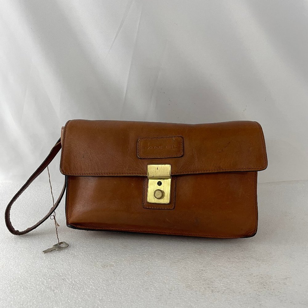 LANCEL Paris Men's Brown Leather Purse